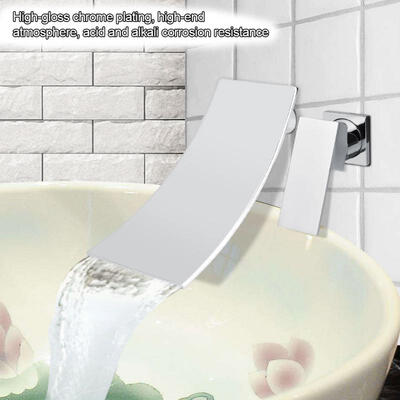 

Greensen Chrome Wall Mount Waterfall Basin FaucetCold&Hot Basin Mixer