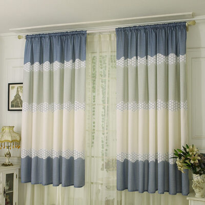 

1Pc Fresh Fashion Strip Half Shading Curtain Bedroom Living Room Semi Blackout