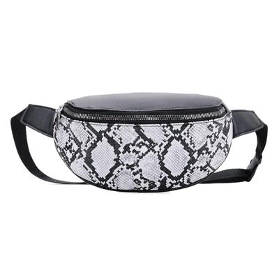 

Snake Print Shoulder Women Sports Waist Fanny Belt Packs Leather Chest Bags
