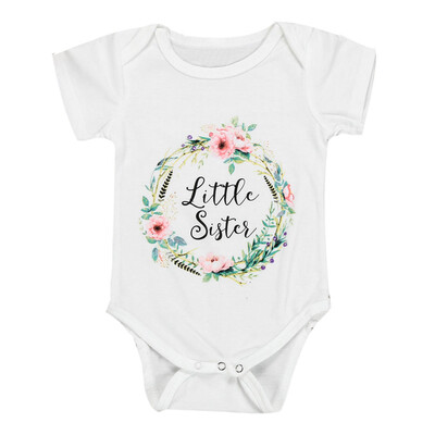 

Newborn Infant Baby Girl Letter Floral Romper Jumpsuit Sister Outfits Clothes