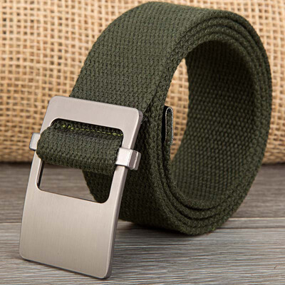

Fashion solid color Canvas belt high quality Alloy Ring buckle Men belt casual weaving Canvas Men&Women belt