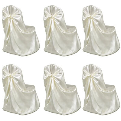 

6 pcs Cream Chair Cover for Wedding Banquet