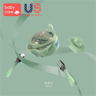 

BabyCare baby newborn food Dinnerware Set baby stainless steel bowl Spoon cup fork Tableware set kids Food Container