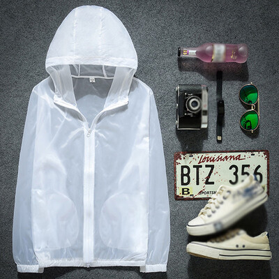 

Mens Jacket Hoodie Zipper Quick Dry Fit UV Protection Coat Long Sleeves Zipper