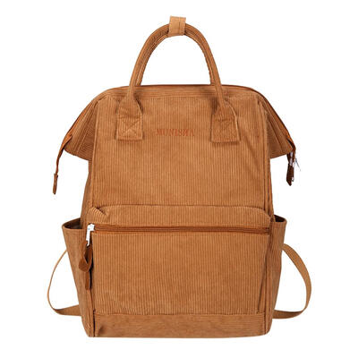 

Solid Color Travel Backpacks Corduroy Women Large School Top-handle Bags