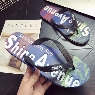

Summer new retro trend student flip-flops mens non-slip rubber outdoor leisure beach slippers