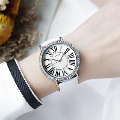 

New womens watch Korean fashion large dial belt retro womens watch waterproof quartz watch