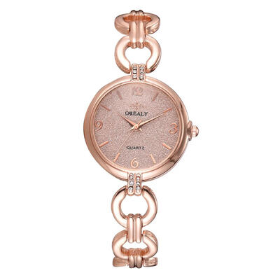 

Women Watch Steel Band Sequins Round Retro Dial Quartz Bracelet Wristwatch