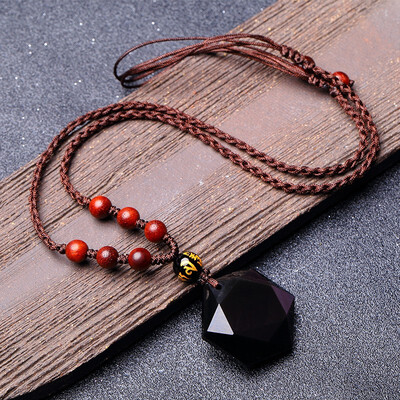 

Obsidian Pendant Starry Crystal Pendant Jewelry