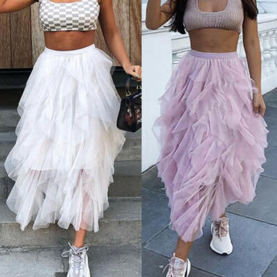 

UK Women Adult Lady Tutu Tulle Skirt Fancy Skirt Dress Up Party Dancing Dresses