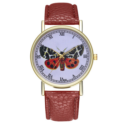 

Minimalist Hot Selling Luxury Fashion Women Watch Butterfly Style PU Leather Band Analog Quartz Wrist Watch &Whloesale &Ff