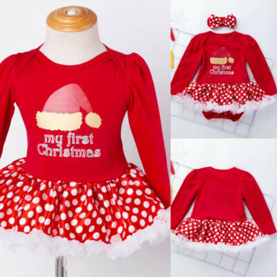 

Kid Baby Girl Outfits Long Sleeve Romper Bodysuit Tutu Pants DressHeadband UK