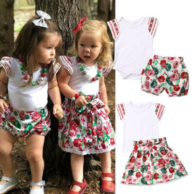 

Floral Toddler Kid Baby Girl Sister Matching Ruffle Jumpsuit Romper Dress Outfit