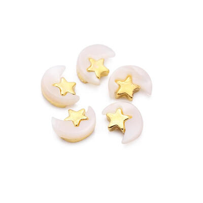 

5pcs Pearl Moon Star Nail Art Charms for DIY Manicure Rhinestone Decoration