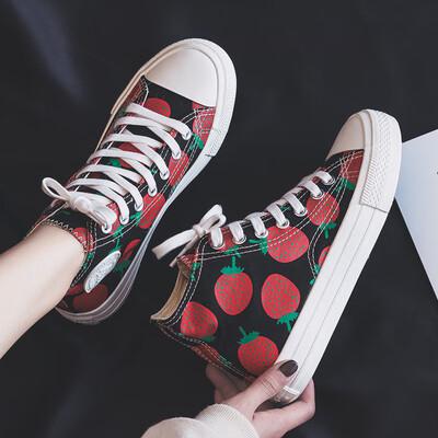

Strawberry plate shoes retro-style Hong Kong-style little white-white shoes new style new style Korean-style students high-he