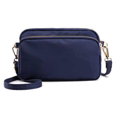 

Women Solid Color Waterproof Zipper Small Clutch Crossbody Shoulder Nylon Bag
