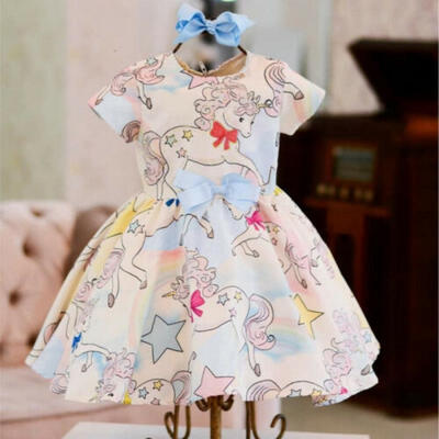 

Toddler Kid Baby Girl Unicorn Princess Party Pageant Tutu Dress Sundress Clothes