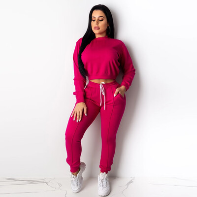 

Tailored Women Long Sleeve Split 2 Piece Set Casual Long Pants Casual Outfit Sportswear