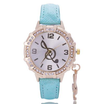 

Note Pendant Belt Watch Womens Digital Diamond Inlay