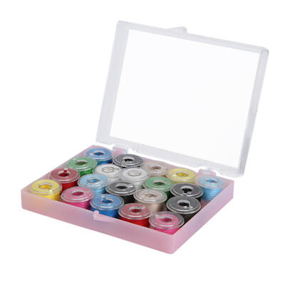 

20pcs Colorful Sewing Threads20 Grids Clear Plastic Sewing Machine Bobbins