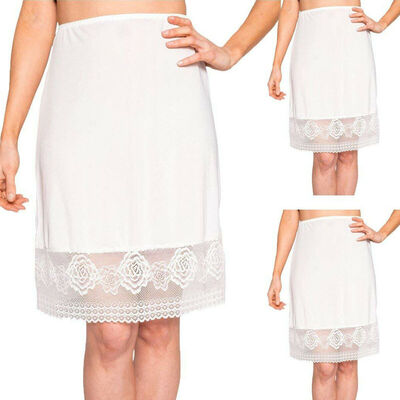 

Women Lace Slip Dress Skirt Extender A-Line Half Slip Extend Skirts Petticoats
