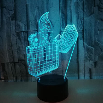 

Creative Lighter Model 7 Colors Lights Changing LED 3D Night Light Illusion LED Desk Table Lamp For Children Toy Gift