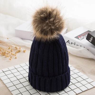

Korean version Winter Thickening Knit hat Imitation mink hair Hat Hairball Keep warm Hedging cap