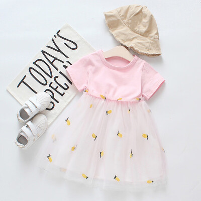 

Summer Toddler Kids Girls Short Sleeve Pineapple Tutu Princess Leisure Dress