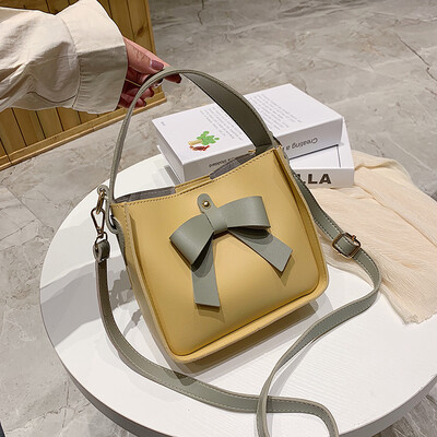 

Senior sense of foreign style womens bag Joker bow handbag new 2019 summer bucket shoulder bag messenger bag