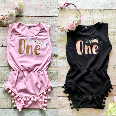 

UK Infant Baby Girls Sleeveless Flower Romper Jumpsuit Kid Summer Outfit Clothes