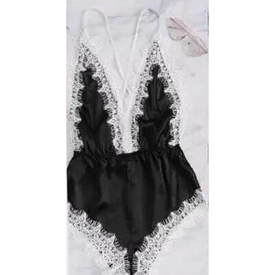 

Women Sexy Lace Backless Lingerie V-neck Nightwear Sleepwear Pajamas Babydoll