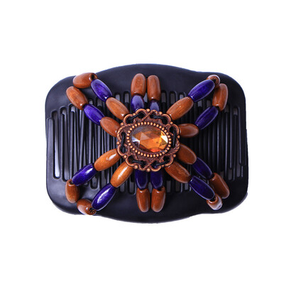 

〖Follure〗Women Magic Acrylic Vintage Hair Comb Double Clips Wooden Hair Slide