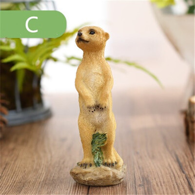 

modern resin meerkat household handicrafts figurine miniature garden cartoon animal decor lovely home decorations crafts gift