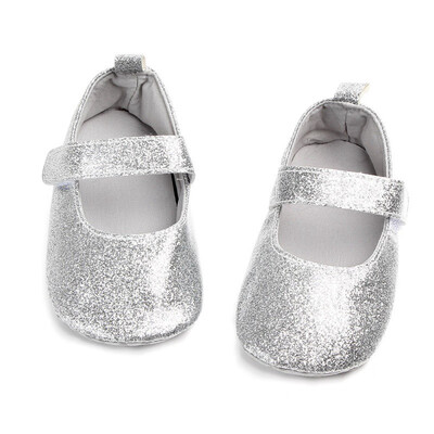 

Toddler Newborn Baby Girl Sequined Shiny Soft Sole Crib Shoes Anti-slip Cotton Bow PU Princess Crib Shoes Prewalker 0-18M