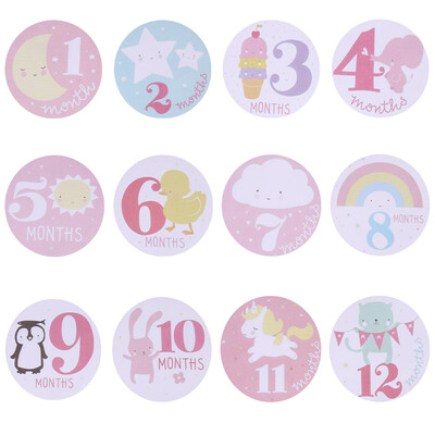 

Baby Monthly Photograph Stickers Month 1-12 Milestone Stickers