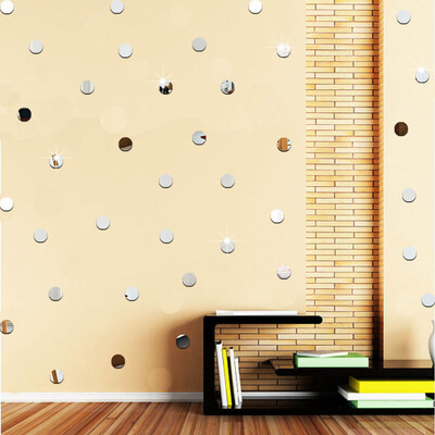 

Gobestart Round Acrylic Mirror Background Wall Sticker Bedroom Decoration