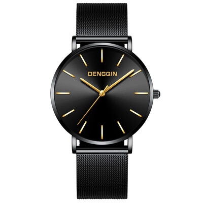 

Gobestart Luxury Mens Black Dial Stainless Steel Date Quartz Analog Sport Wrist Watch