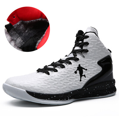 

Couple high basketball shoes non-slip plus velvet sports shoes warm shoes