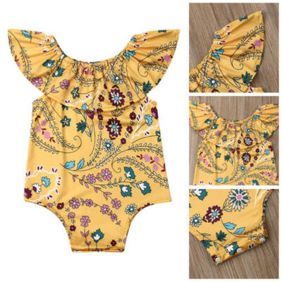 

Newborn Infant Baby Girls Fly Sleeve Romper Bodysuit Jumpsuit Clothes Outfits