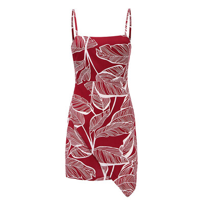 

PREISEI Summer Women Sexy Elegant Print Bow Slash Neck Sleeveless Empire Spaghetti Strap A-Line Dress Vestido Mujer