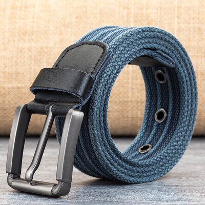 

Fashion Unisex belt High Quality weaving Washed Canvas Insert buckle Men belt sports Men&Women Multifunction casual belt