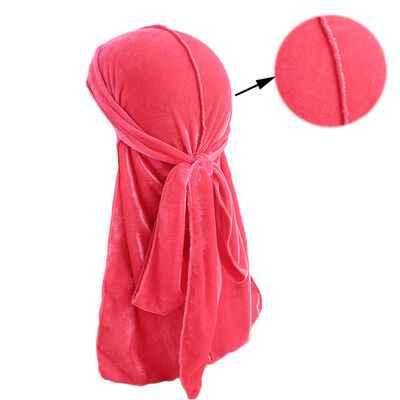 

Unisex Men Lady Velvet Silk Breathable Bandana Hat Turban Cap Doo Durag Headwear