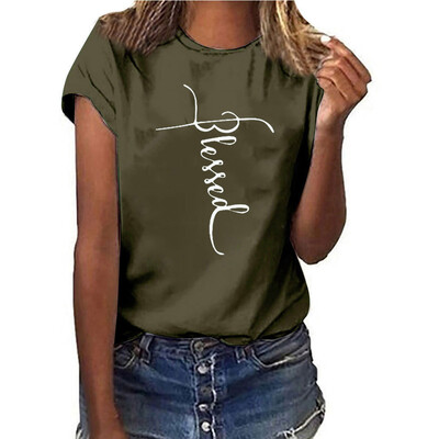 

Starmoon Women Girls Plus Size Print Shirt Short Sleeve T Shirt Blouse Tops