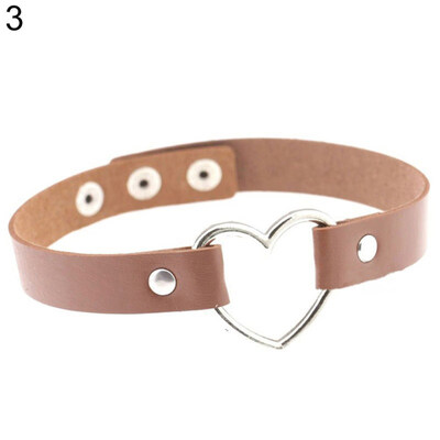 

Women\s Punk Faux Leather Love Heart Collar Choker Necklace Jewelry Charm Gift
