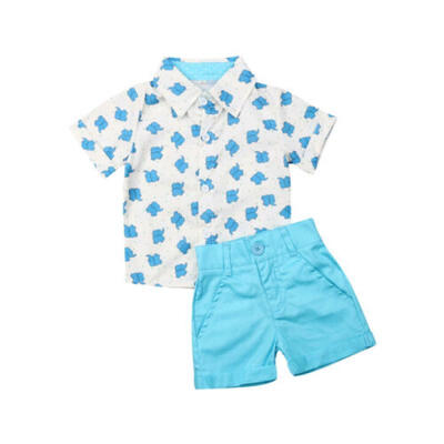 

2pcs Toddler Kids Baby Boys Summer Clothes T-shirt TopsShorts Pants Outfits Set