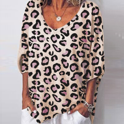

Starmoon Fashion Women Sexy V-Neck Leopard Print Blouse T-Shirt Tops