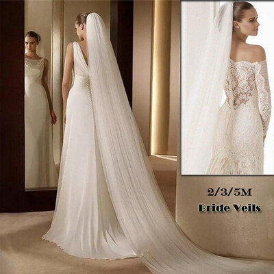 

New 235M Wedding Veils Bridal Veil with Comb Soft Single Layer Long Tulle