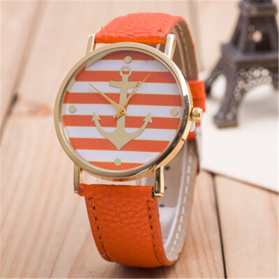 

Fashion Geneva Stripe Anchor Table Belt Personality Quartz Watch Spot for Men&Women