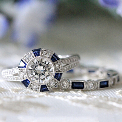 

2pcsSet Zircon CZ Stone Engagement Wedding Ring Set For Women Bague Bijoux Anillos