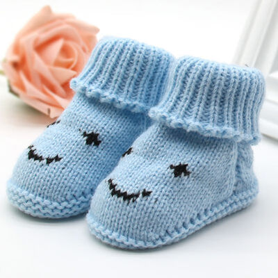 

Infant Toddler Girls Winter Warm Booties Borns Cute Smiley Face Snow Shoes Baby Walker Crib Boots
